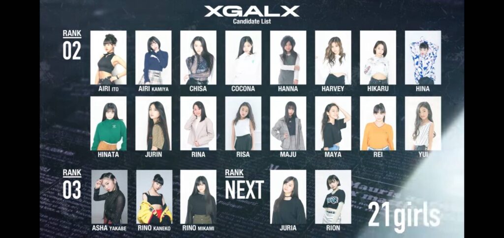 XGALX韓国合宿メンバー画像